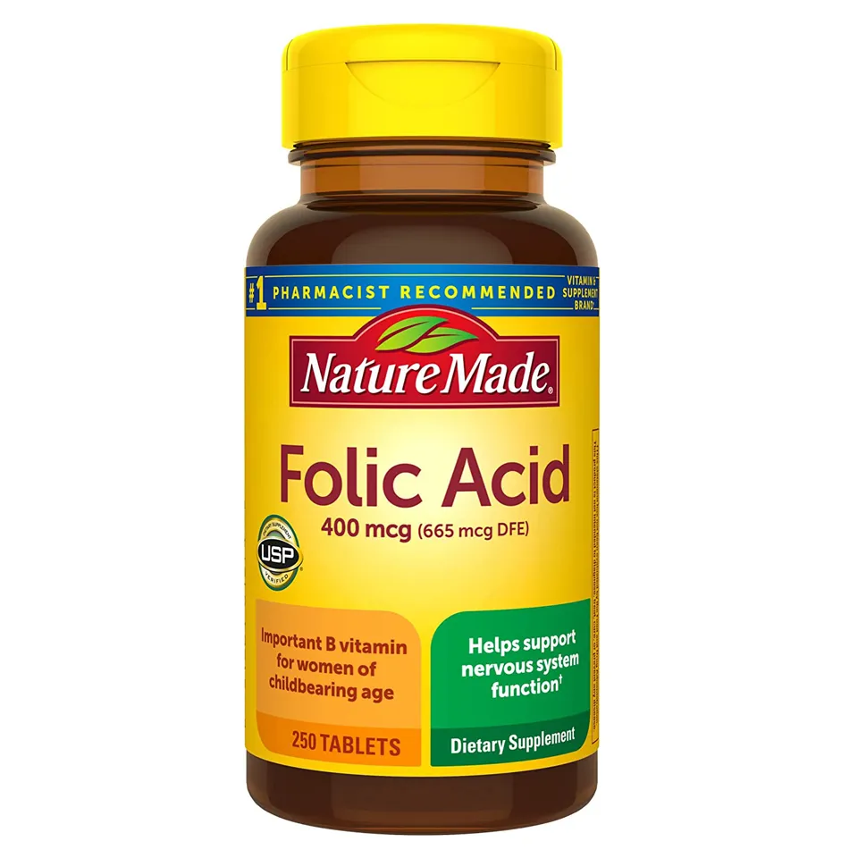 Viên uống hỗ trợ bổ sung Acid Folic 400mcg Nature Made mẫu mới