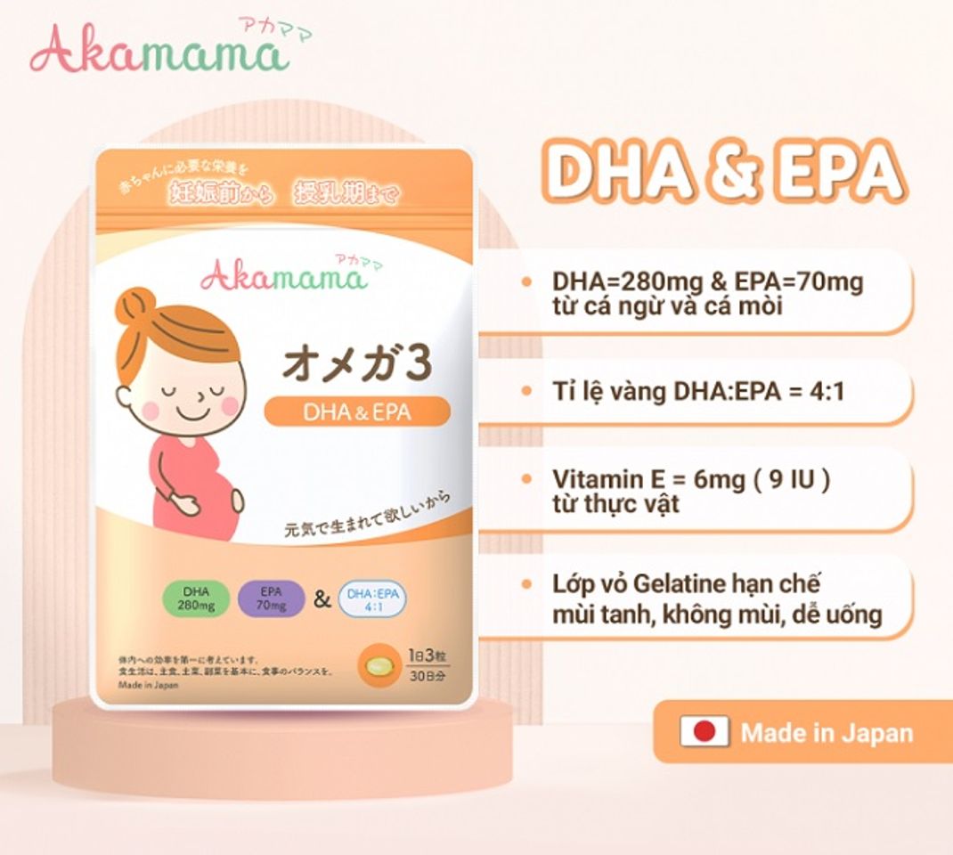 Akamama DHA & EPA cho b&agrave; bầu của Nhật