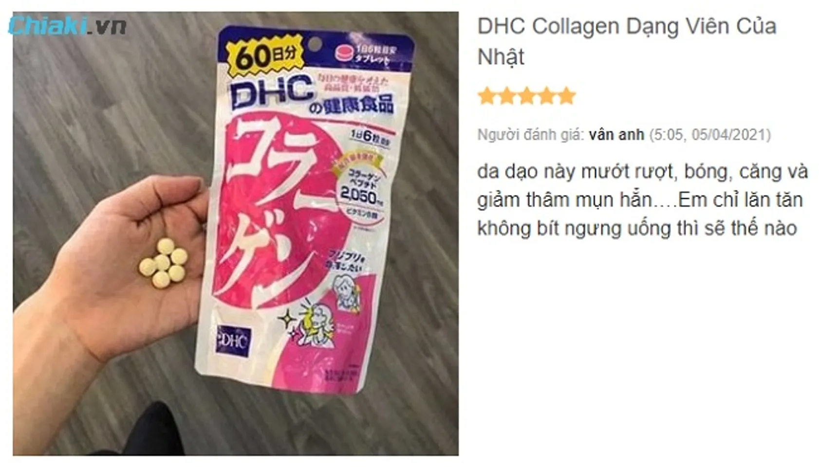 Đánh giá từ phía người dùng DHC collagen Nhật dạng viên