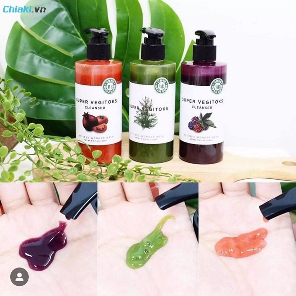 Kết cấu sữa rửa mặt thải độc rau củ Super Vegitoks Cleanser