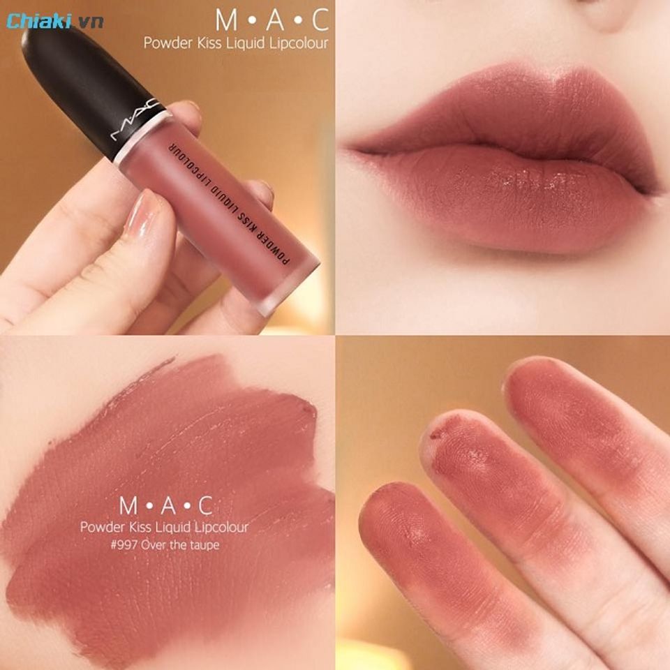 Son đỏ nude MAC Liquid powder kiss m&agrave;u Over the taupe