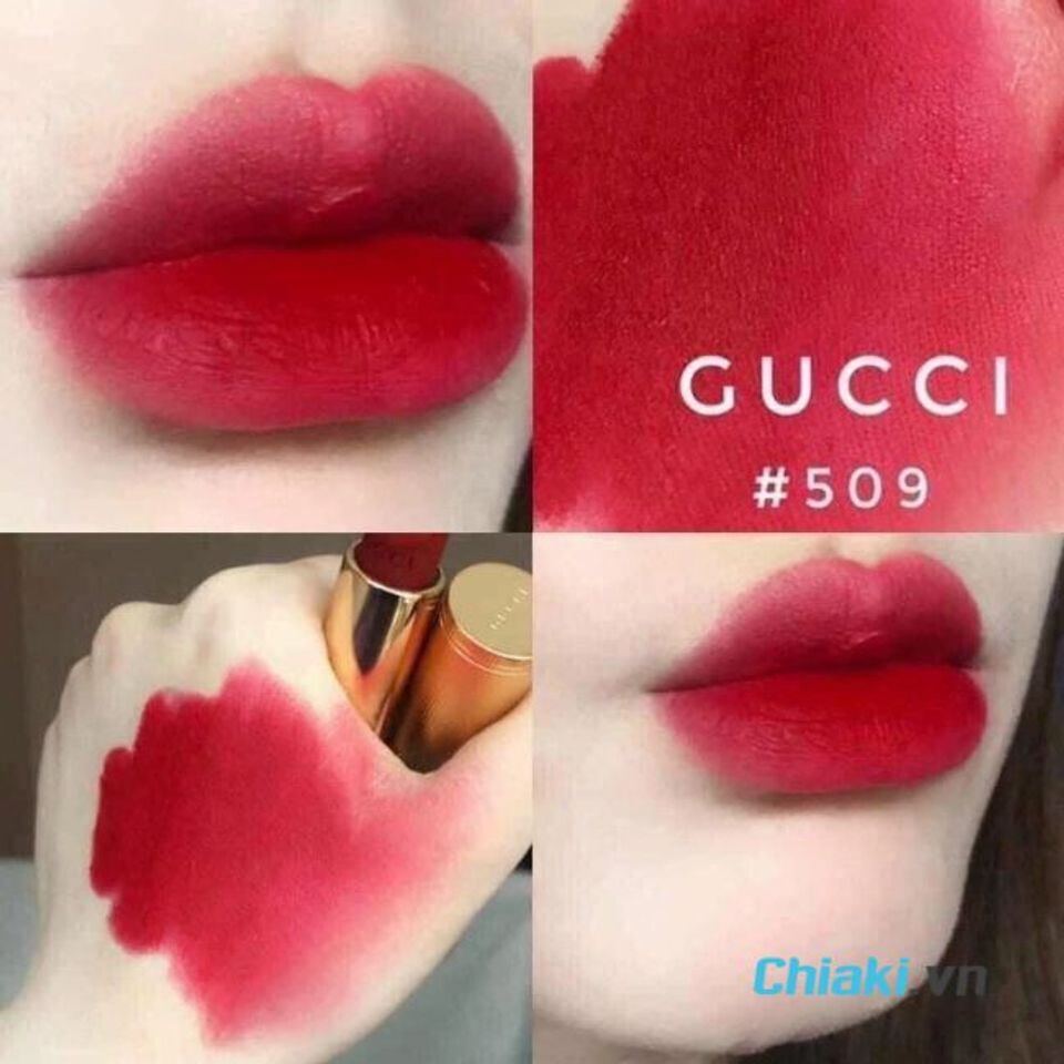 Son Gucci m&agrave;u đỏ lạnh