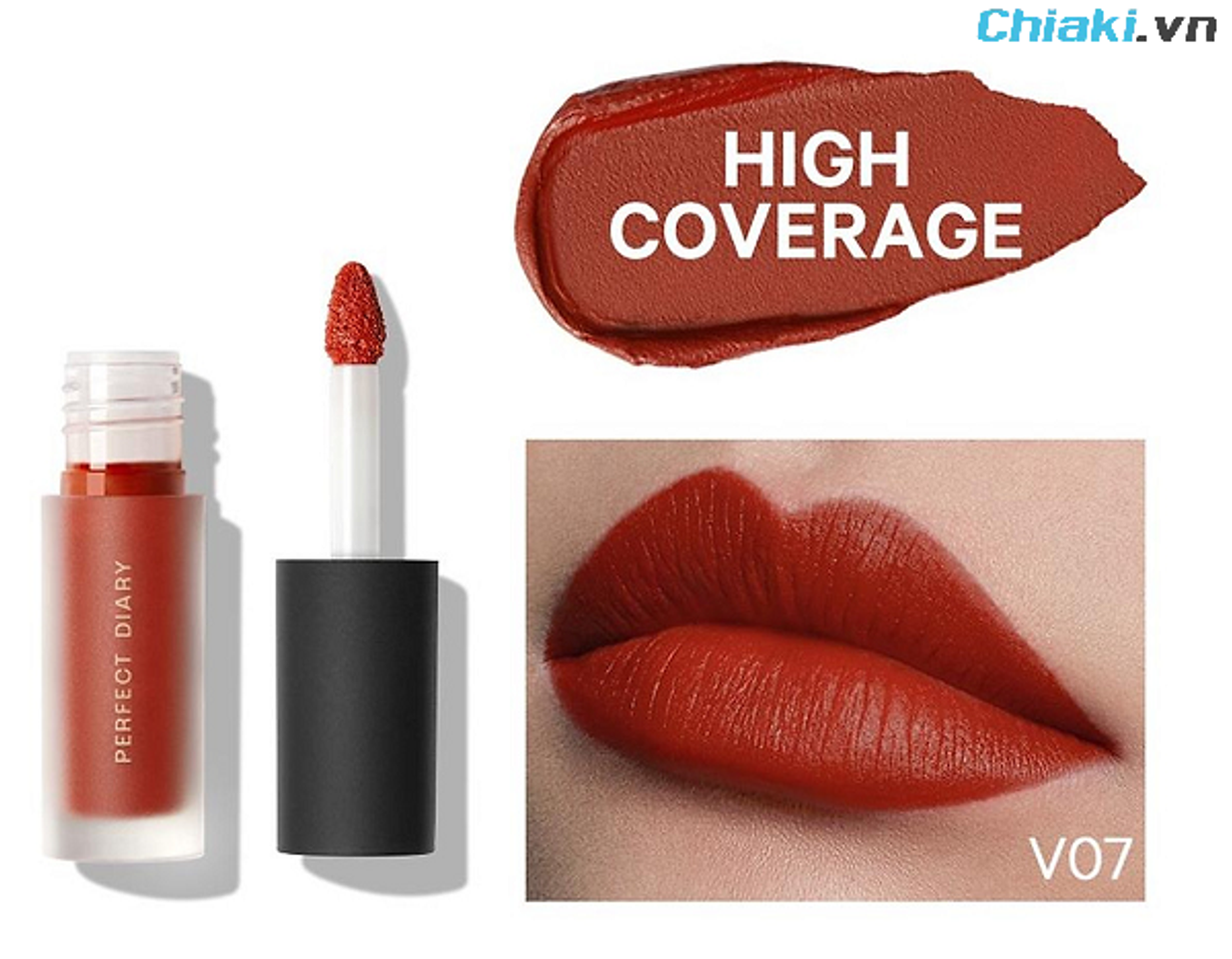 Son Perfect Diary Glossy Velvet Liquid Lipstick Matte Lip Cream V07