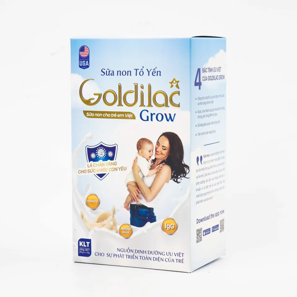 Sữa non tổ yến Goldilac Grow dành cho bé từ 0 đến 10 tuổi