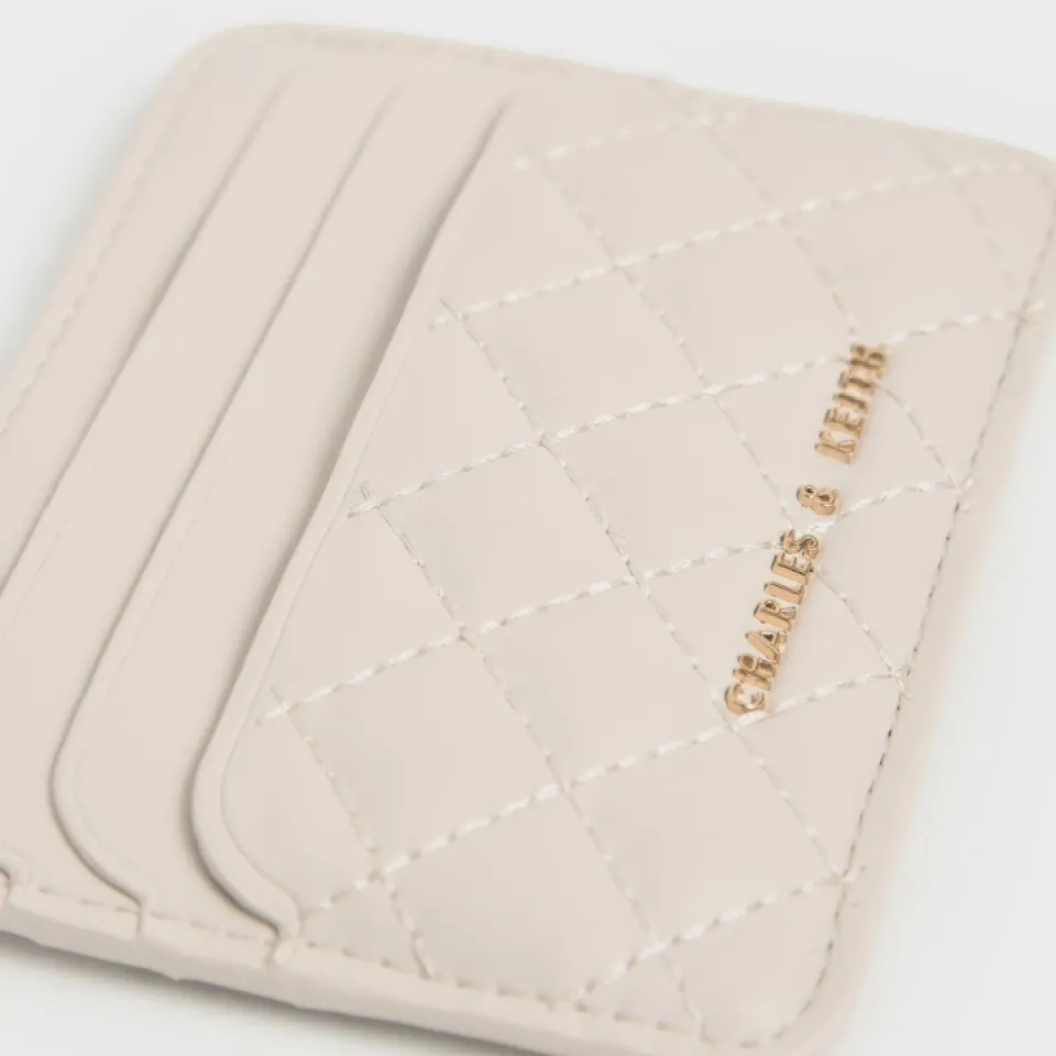Ví đựng thẻ Charles & Keith Cleo Quilted Card Holder CK6-50680926 Ivory