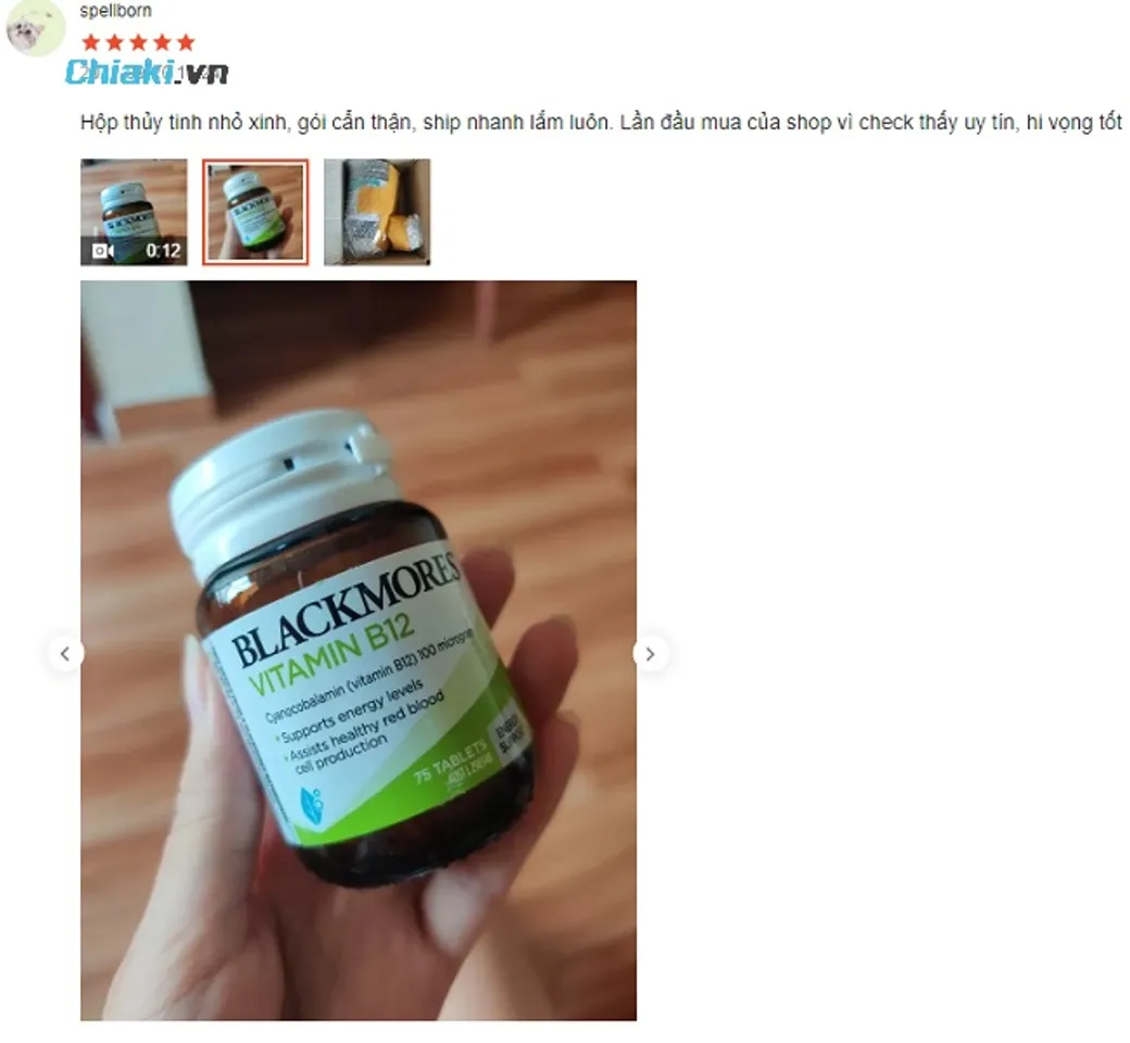 Review Blackmores Vitamin B12 từ người dùng