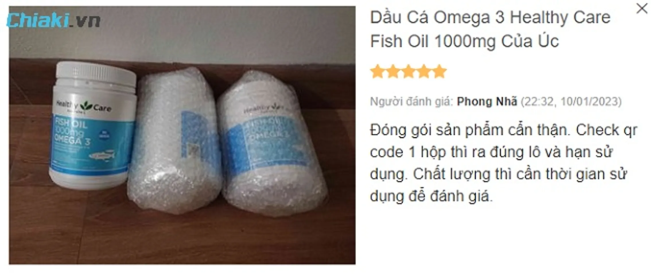 Review dầu cá Omega-3 Fish Oil 1000mg Úc từ người mua