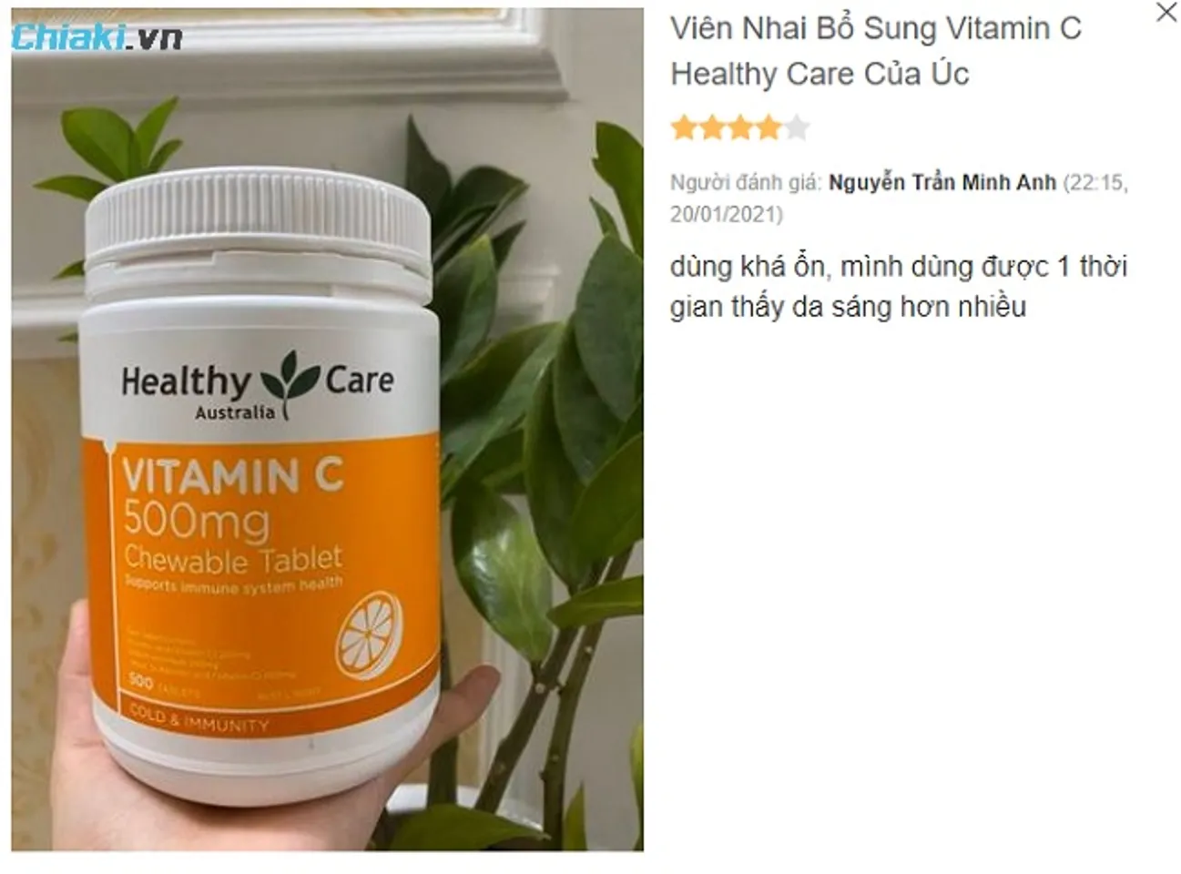 Review vitamin C Healthy Care từ người dùng