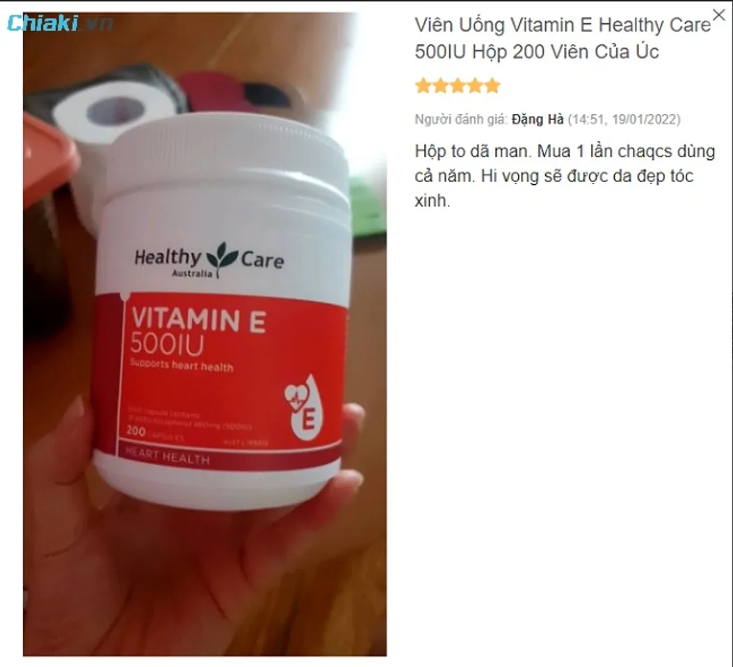 Review vitamin E Úc Healthy Care được đánh giá từ người dùng