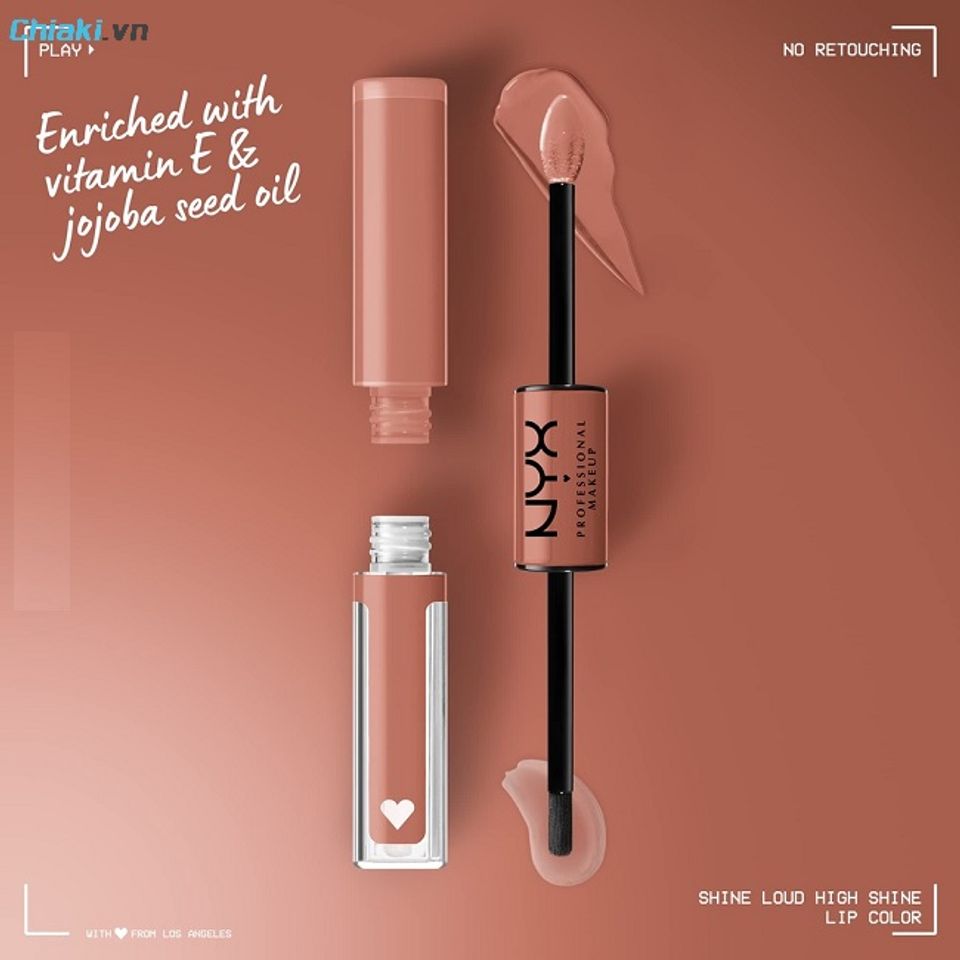 Son ăn kh&ocirc;ng tr&ocirc;i NYX Shine Loud Liquid Lipstick (m&agrave;u Ambition Statement)
