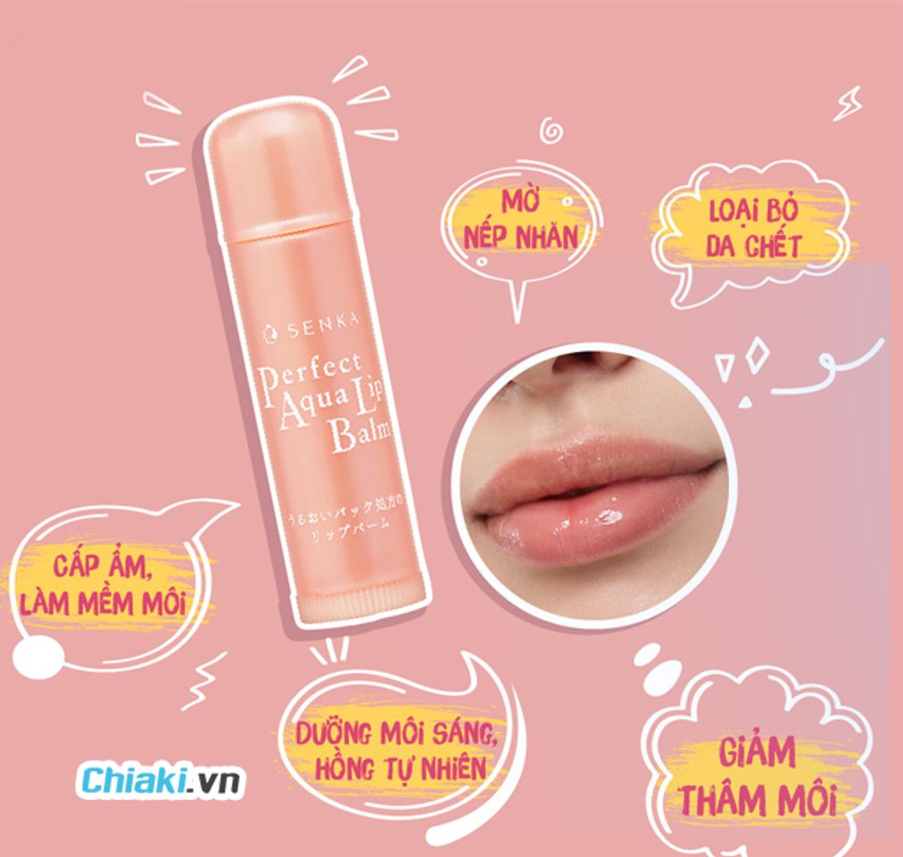 Son Dưỡng M&ocirc;i Cấp Ẩm Senka Perfect Aqua Lip Balm