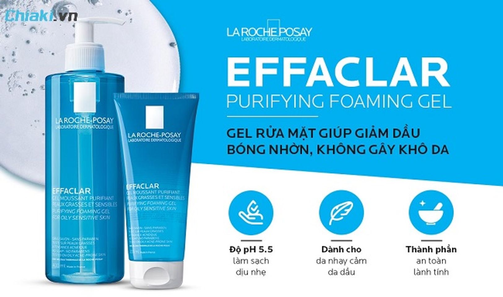 Sữa rửa mặt cho da dầu nhạy cảm La Roche-Posay Effaclar&nbsp;
