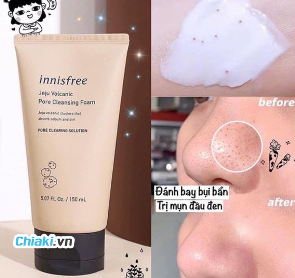 Sữa rửa mặt Innisfree tro n&uacute;i lửa Jeju Volcanic Pore Cleansing Foam
