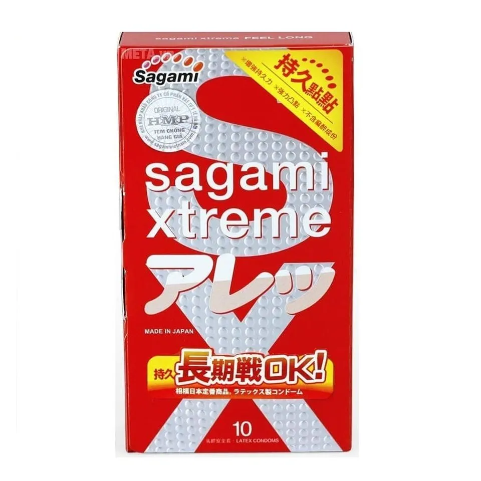 Bao cao su có gai Sagami Xtreme Feel Long của Nhật hộp 10 chiếc