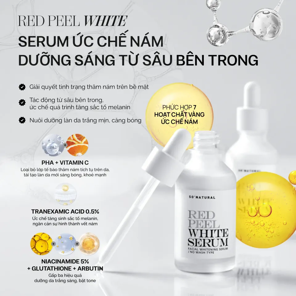 Serum hỗ trợ dưỡng trắng, ngừa nám Red Peel White