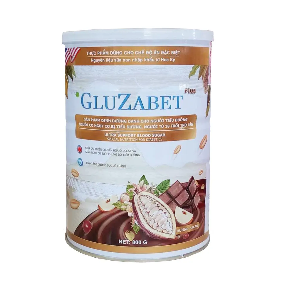 Sữa non Gluzabet vị ca cao hỗ trợ đường huyết