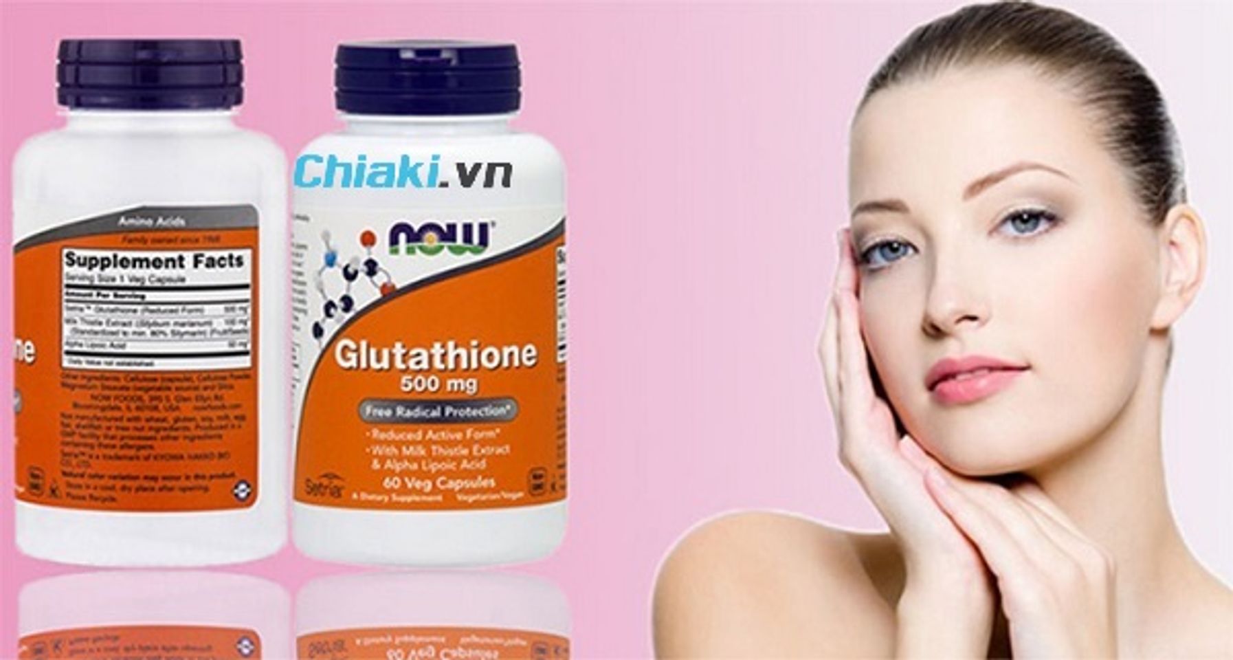 Vi&ecirc;n uống trắng da Glutathione Now 500 Mg