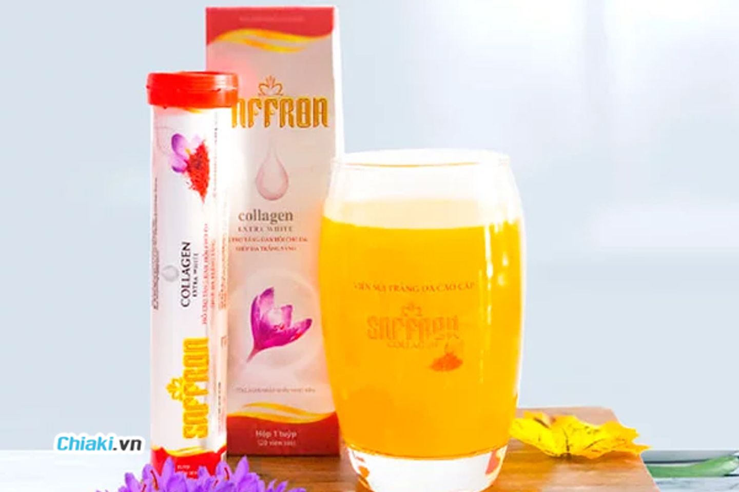 Vi&ecirc;n Sủi Trắng Da Saffron Collagen Extra White