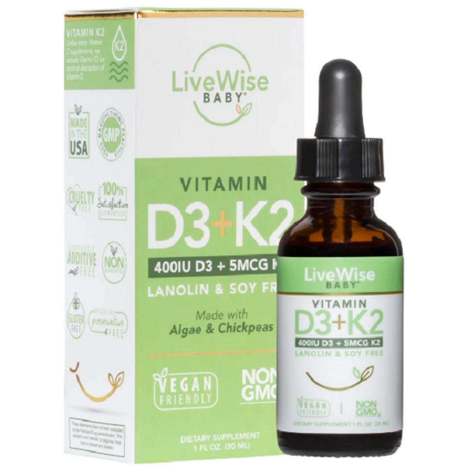 Vitamin D3 + K2 Organic Livewise dạng giọt của Mỹ