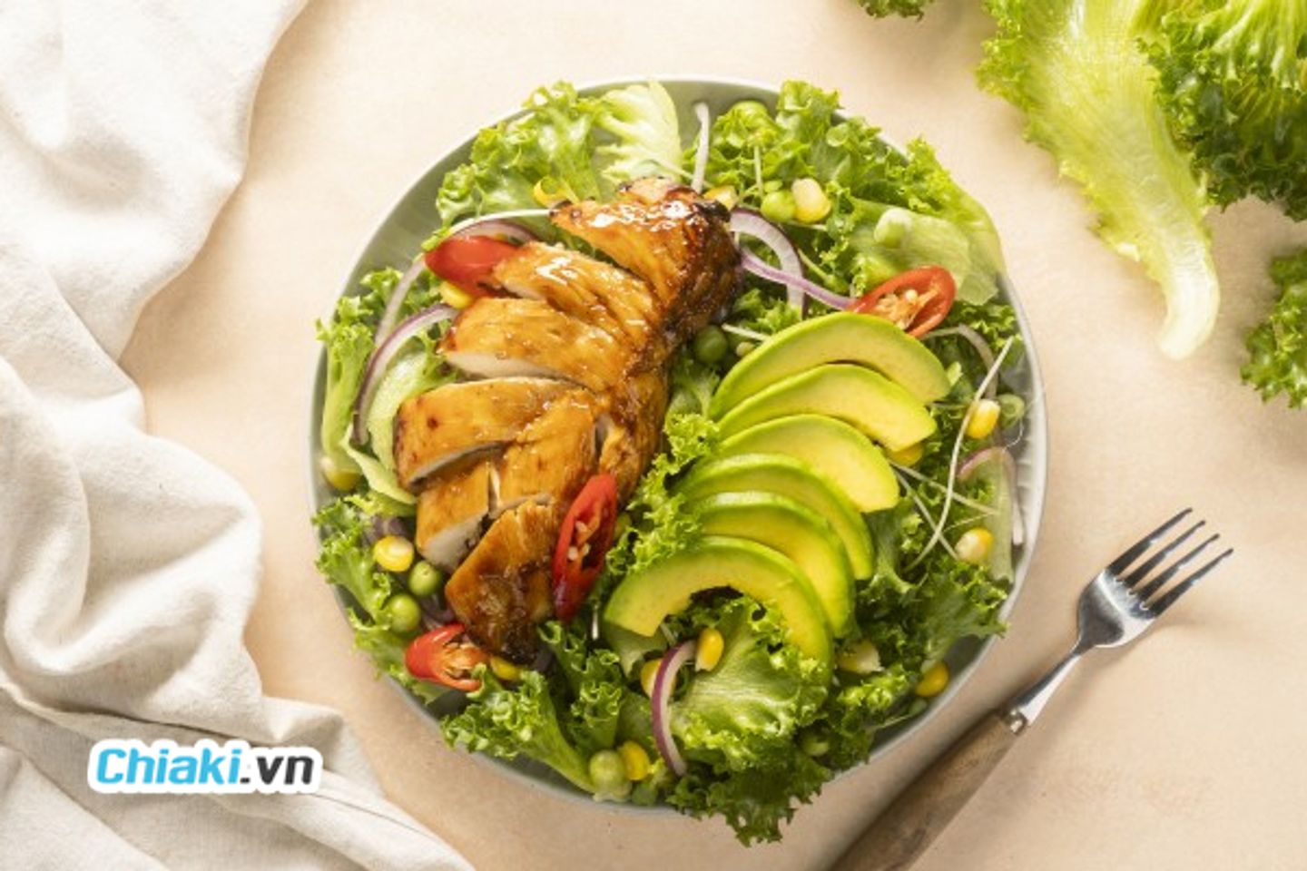 Salad quả bơ g&agrave; nướng