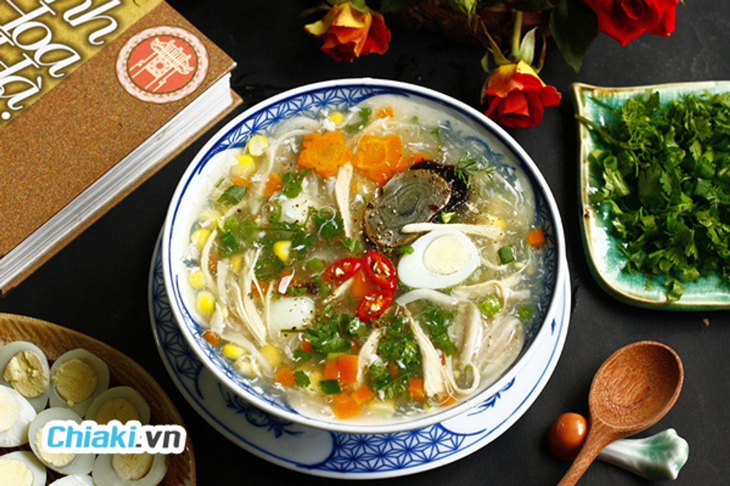 Soup g&agrave; rau củ tổng hợp theo c&ocirc;ng thức