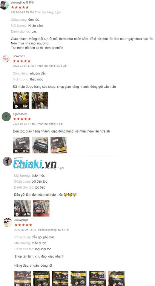 Đ&aacute;nh gi&aacute; của người d&ugrave;ng về dầu gội nhuộm t&oacute;c Ohbama