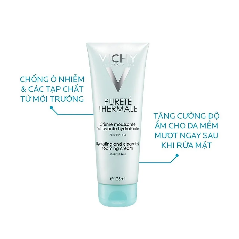 Sữa rửa mặt Vichy Purete Thermale hỗ trợ tăng dưỡng ẩm cho da, giúp da luôn mềm mịn sau khi sử dụng
