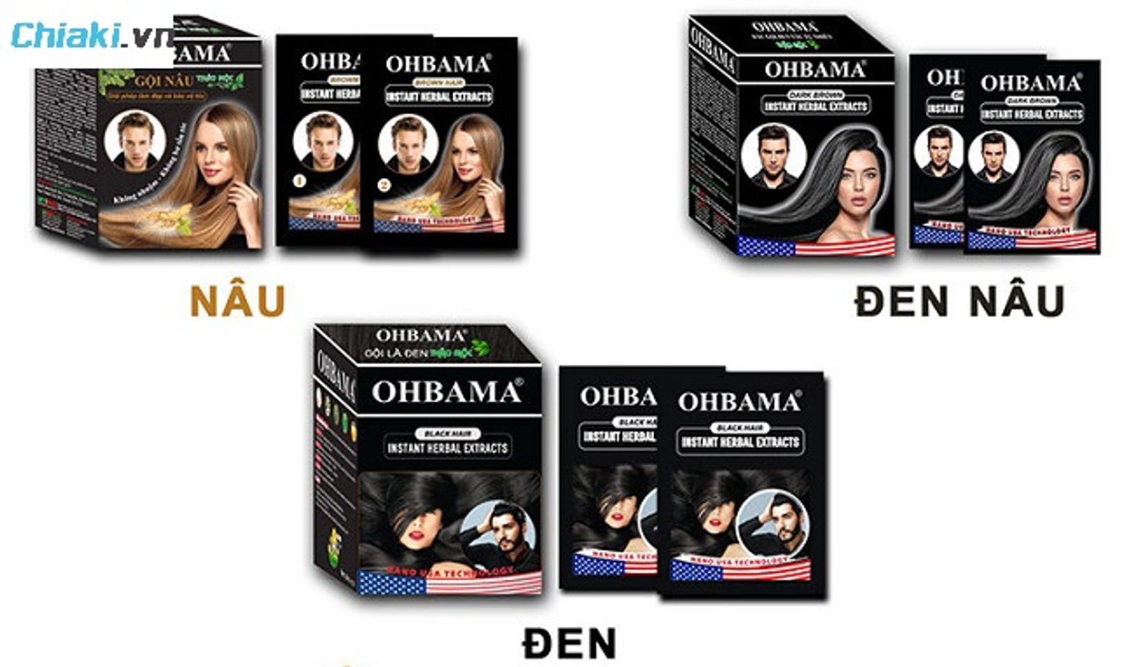 Thiết kế bao b&igrave; sản phẩm thuốc nhuộm t&oacute;c Ohbama