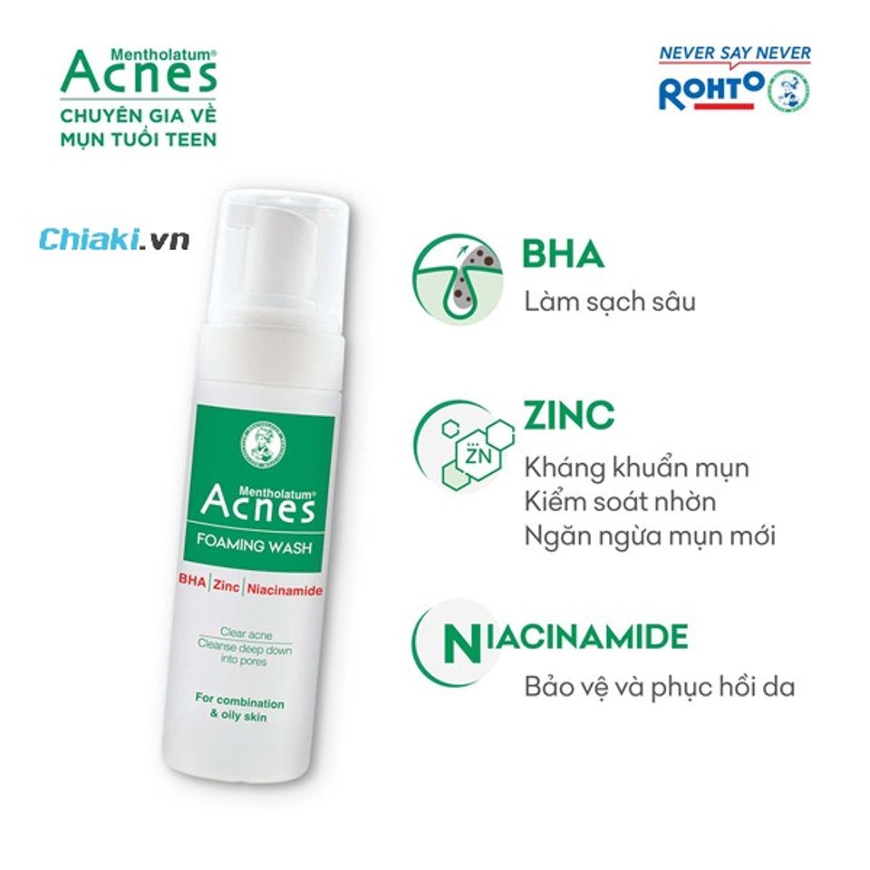 Sữa rửa mặt Acnes cho da dầu Foaming Wash