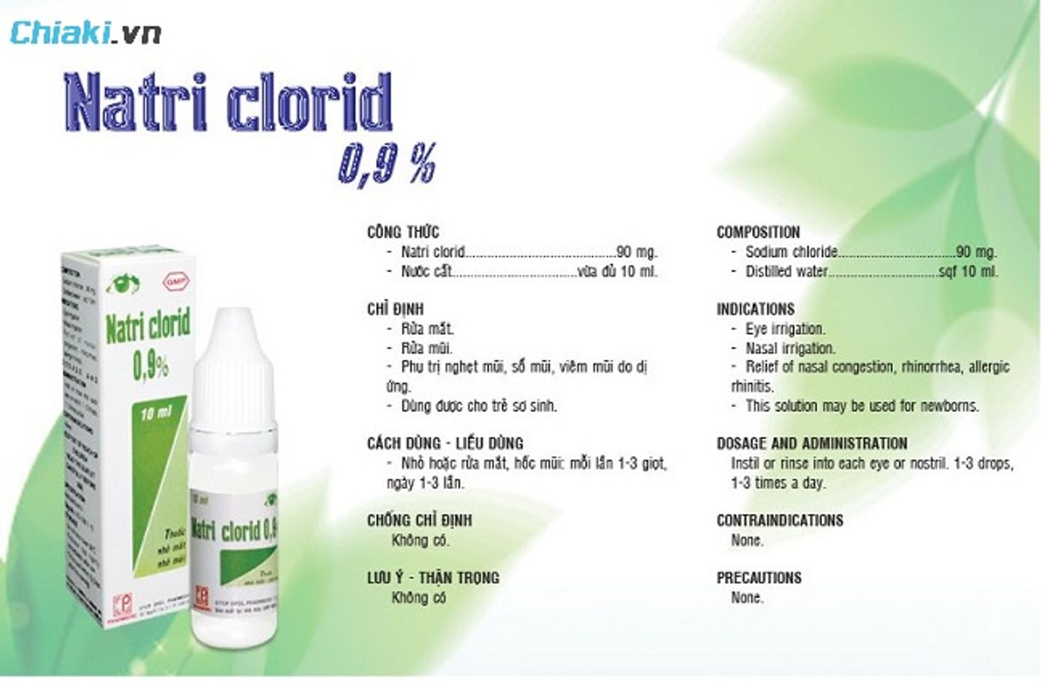 Nước muối sinh l&yacute; 0.9% Natri Clorid cho trẻ sơ sinh&nbsp;gi&aacute; th&agrave;nh rẻ, dễ mua tại hiệu thuốc 