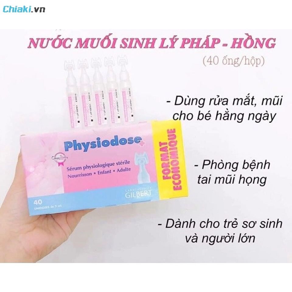 Nước muối sinh l&yacute; Ph&aacute;p cho trẻ sơ sinh Physiodose sử dụng h&agrave;ng ng&agrave;y