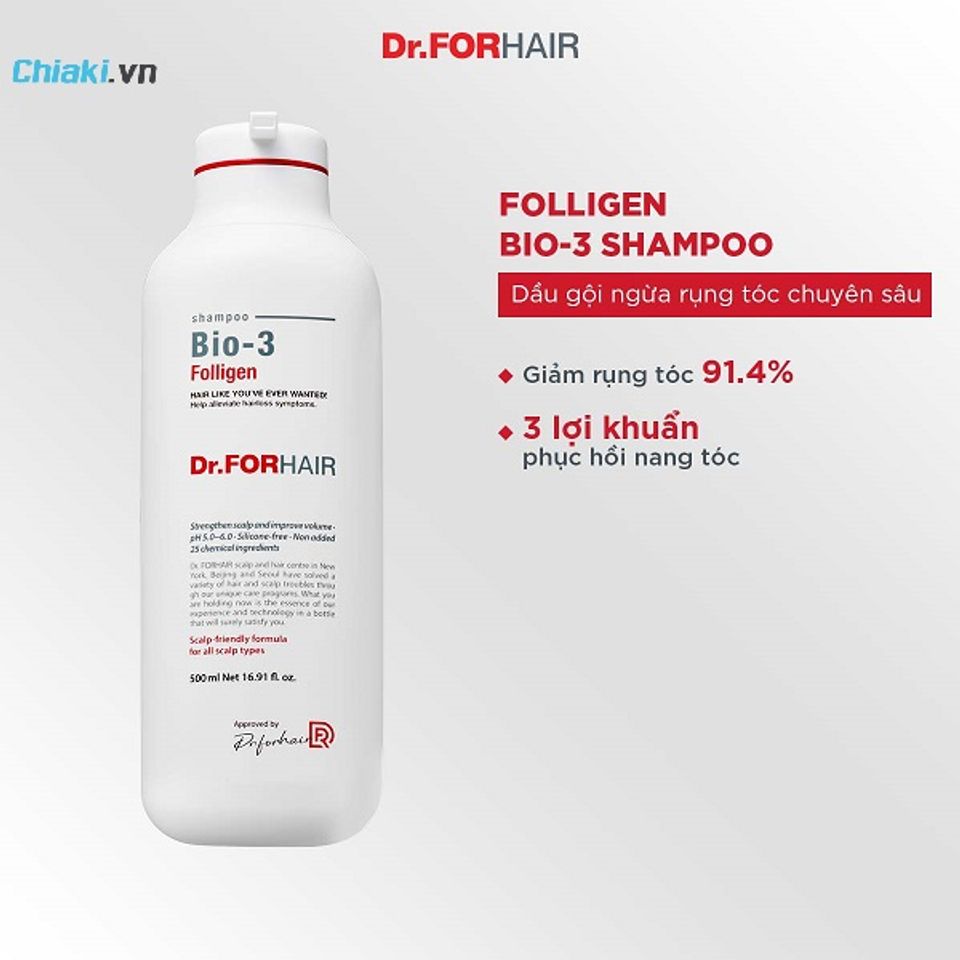 Dầu gội ngăn ngừa rụng t&oacute;c chuy&ecirc;n s&acirc;u Dr.Forhair Folligen BIO-3