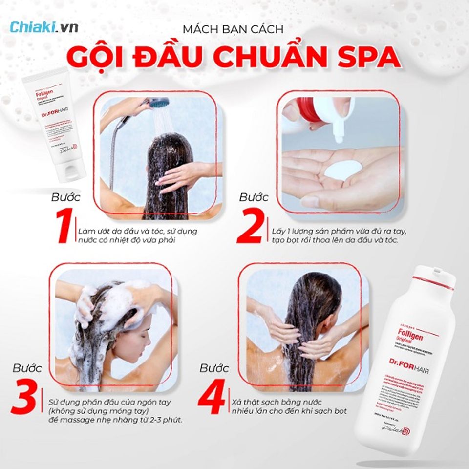 Hướng dẫn d&ugrave;ng dầu gội Dr.FORHAIR