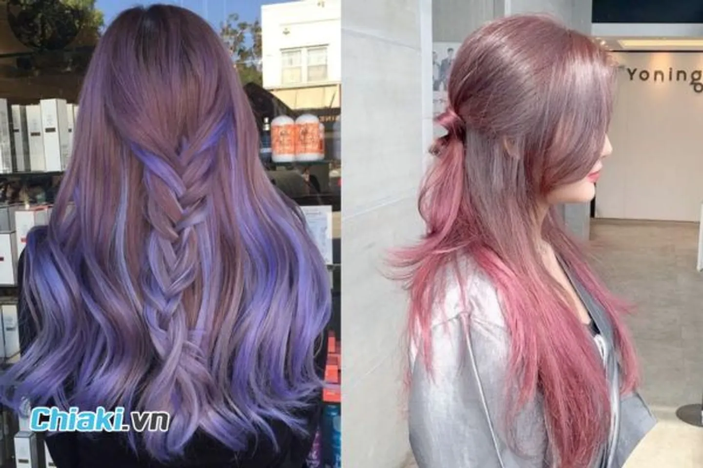 Kiểu tóc nhuộm mang lại domain authority ngăm màu sắc tím và hồng khói