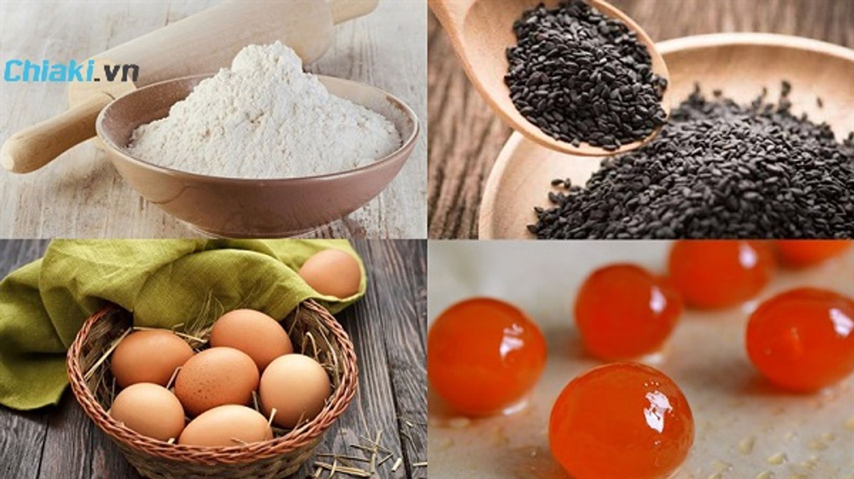 Nguy&ecirc;n liệu l&agrave;m b&aacute;nh trung thu nh&acirc;n m&egrave; đen trứng muối