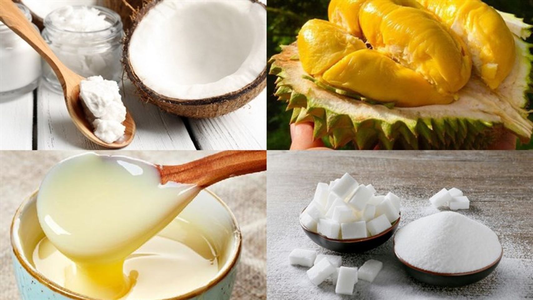 Nguy&ecirc;n liệu l&agrave;m b&aacute;nh trung thu sữa dừa sầu ri&ecirc;ng