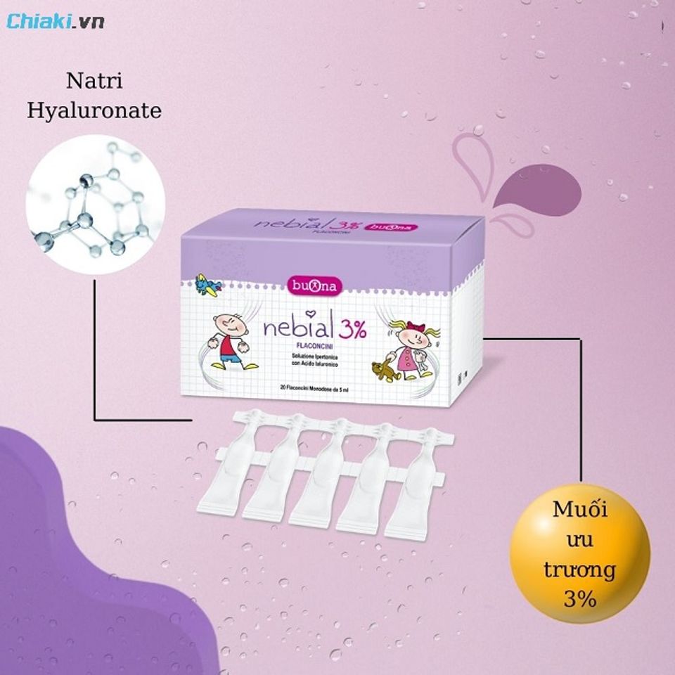 Nước muối sinh l&yacute; ưu trương Nebial 3% Flaconcini