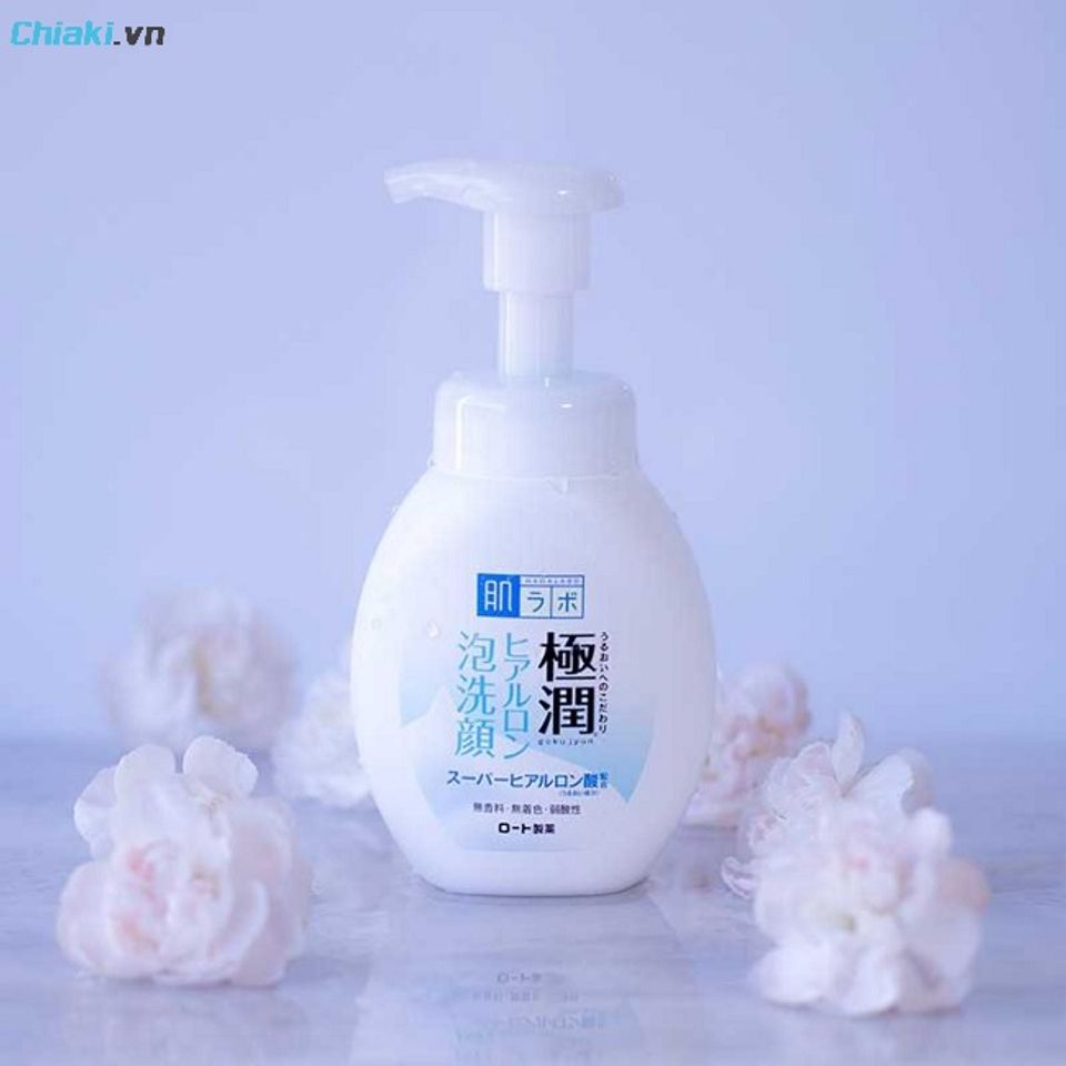 Sữa rửa mặt Hada Labo tạo bọt Gokujyun Hyaluronic Acid Bubble Face Wash m&agrave;u trắng