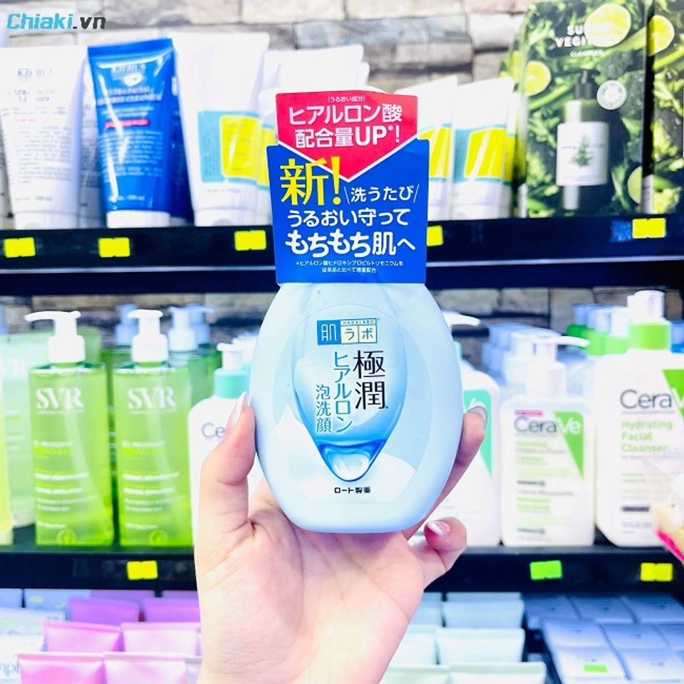 Sữa rửa mặt tạo bọt Hada Labo Gokujyun Moisturizing Foaming Wash m&agrave;u xanh dương