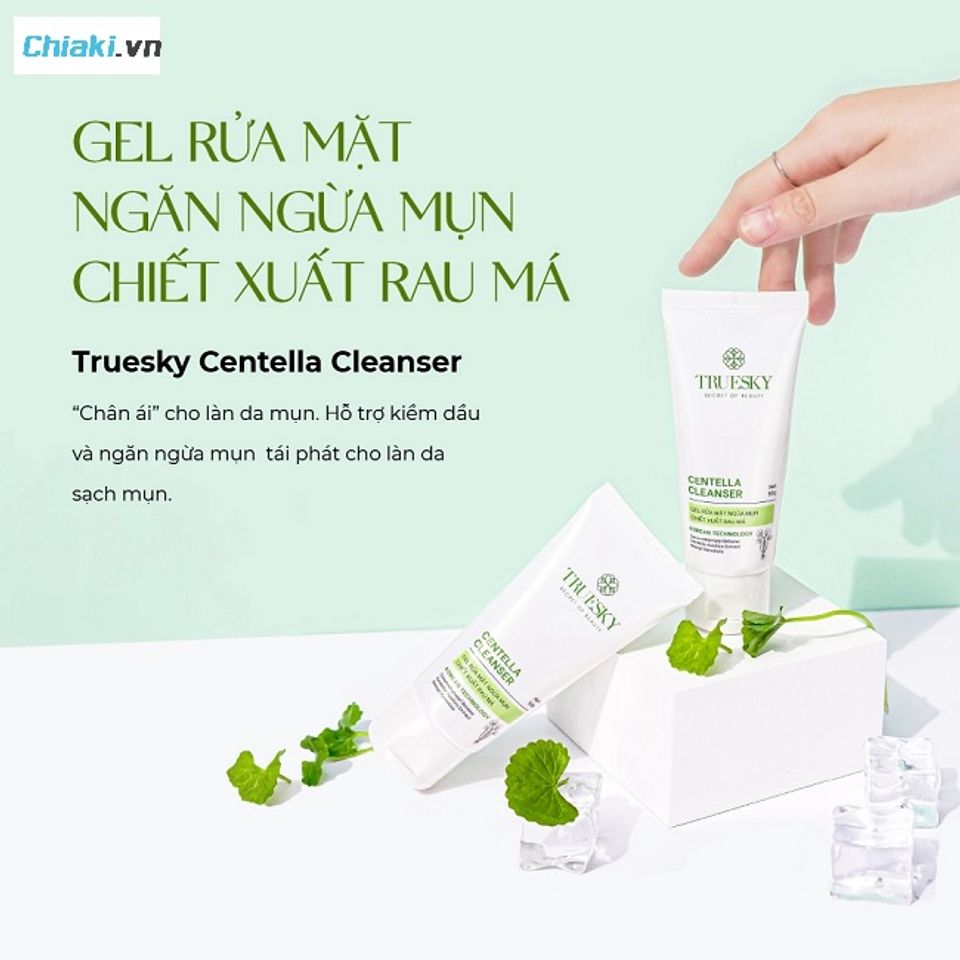 Gel rửa mặt Truesky Centella Cleanser rau m&aacute;, ngăn ngừa mụn
