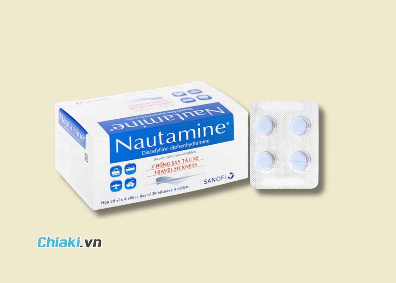 Thuốc say xe cho b&agrave; bầu kh&aacute;ng sinh Nautamine