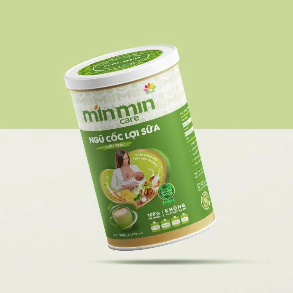 Bột ngũ cốc lợi sữa Min Min Care 38 loại hạt dạng lon 