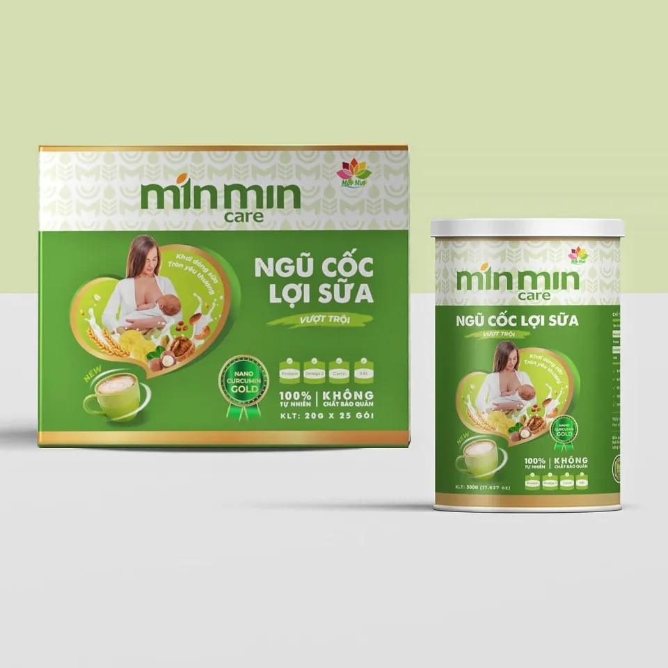 Bảng thành phần ngũ cốc lợi sữa Min Min Care thân thiện với sức khỏe người dùng