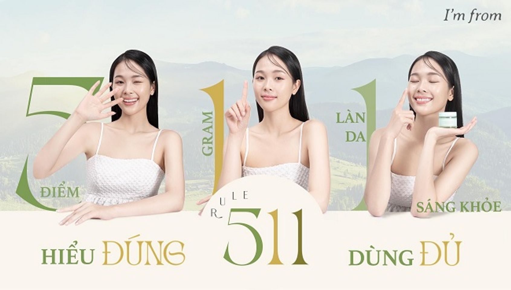 C&aacute;ch d&ugrave;ng Vitamin Tree Water Gel theo quy tắc Rule 511