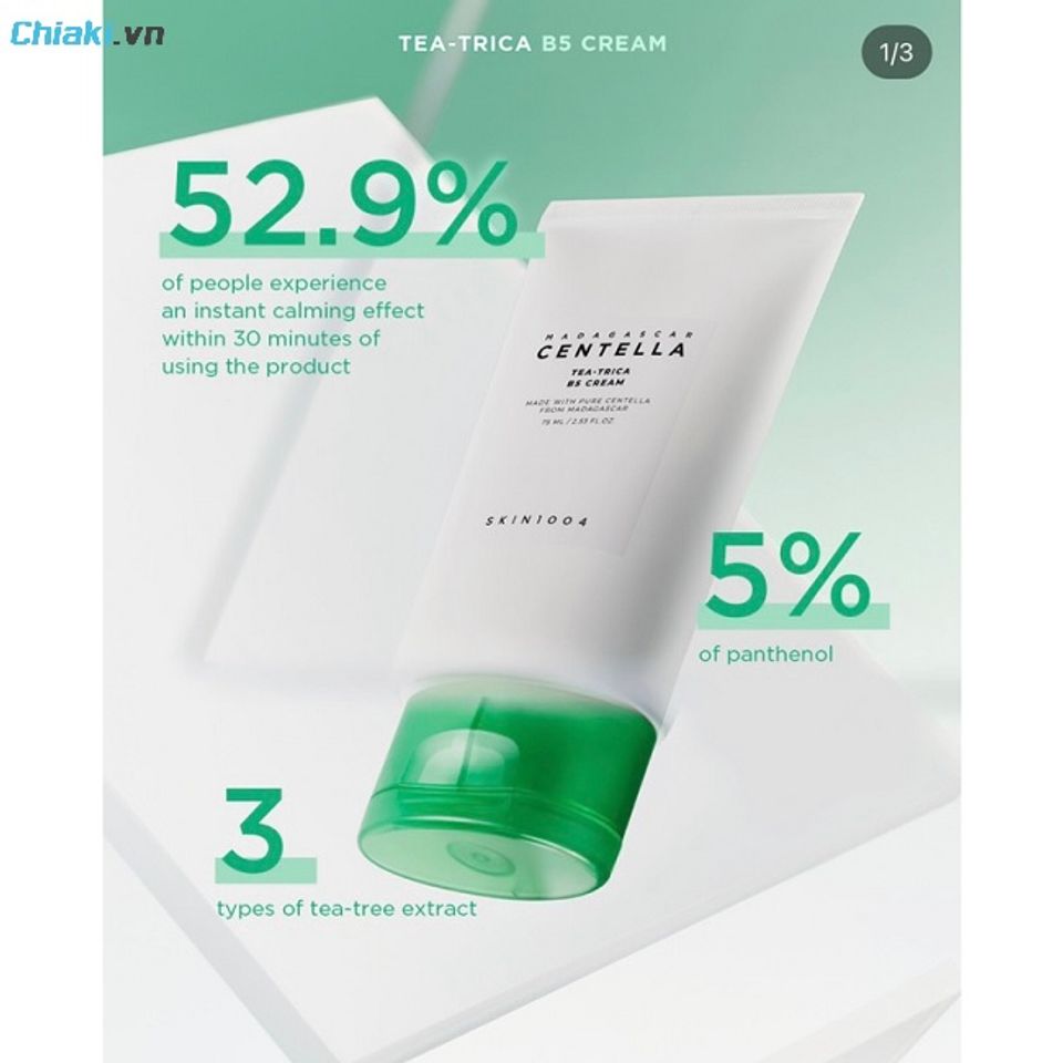 Kem dưỡng ẩm rau m&aacute; Centella Tea-Trica B5 Cream phục hồi da sau mụn
