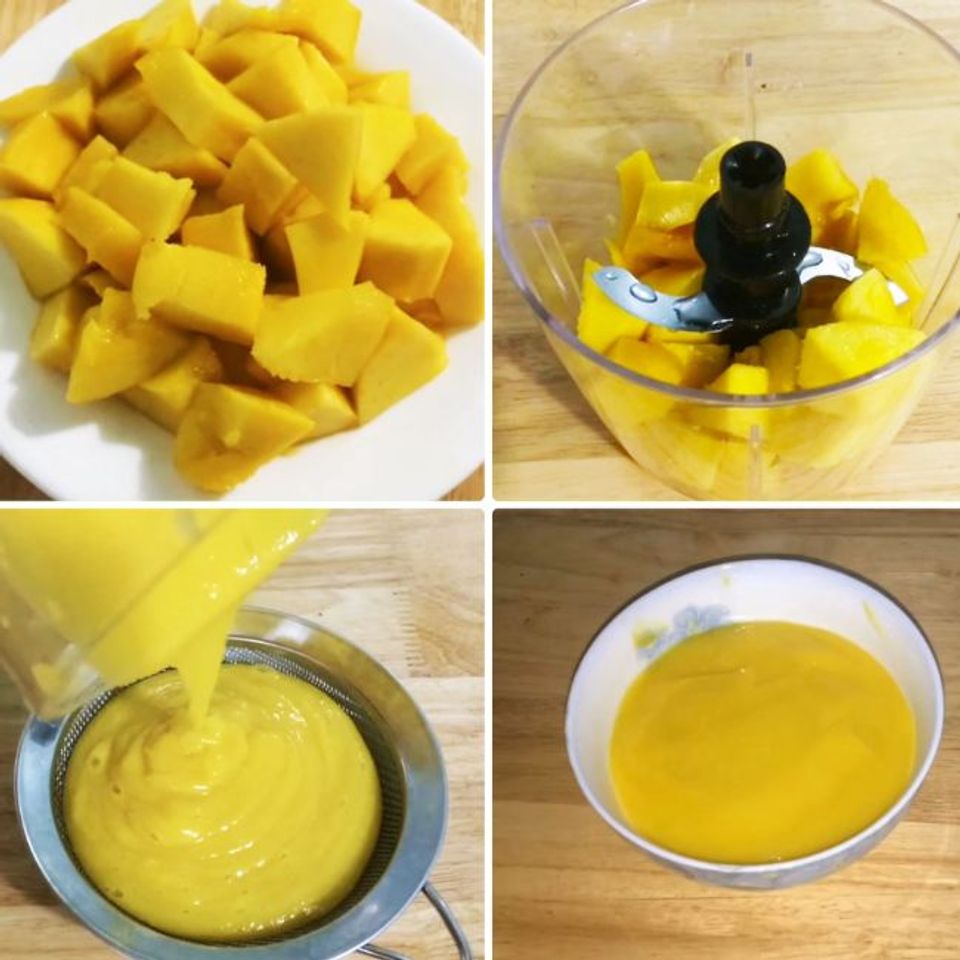 Sơ chế xo&agrave;i l&agrave;m sữa chua