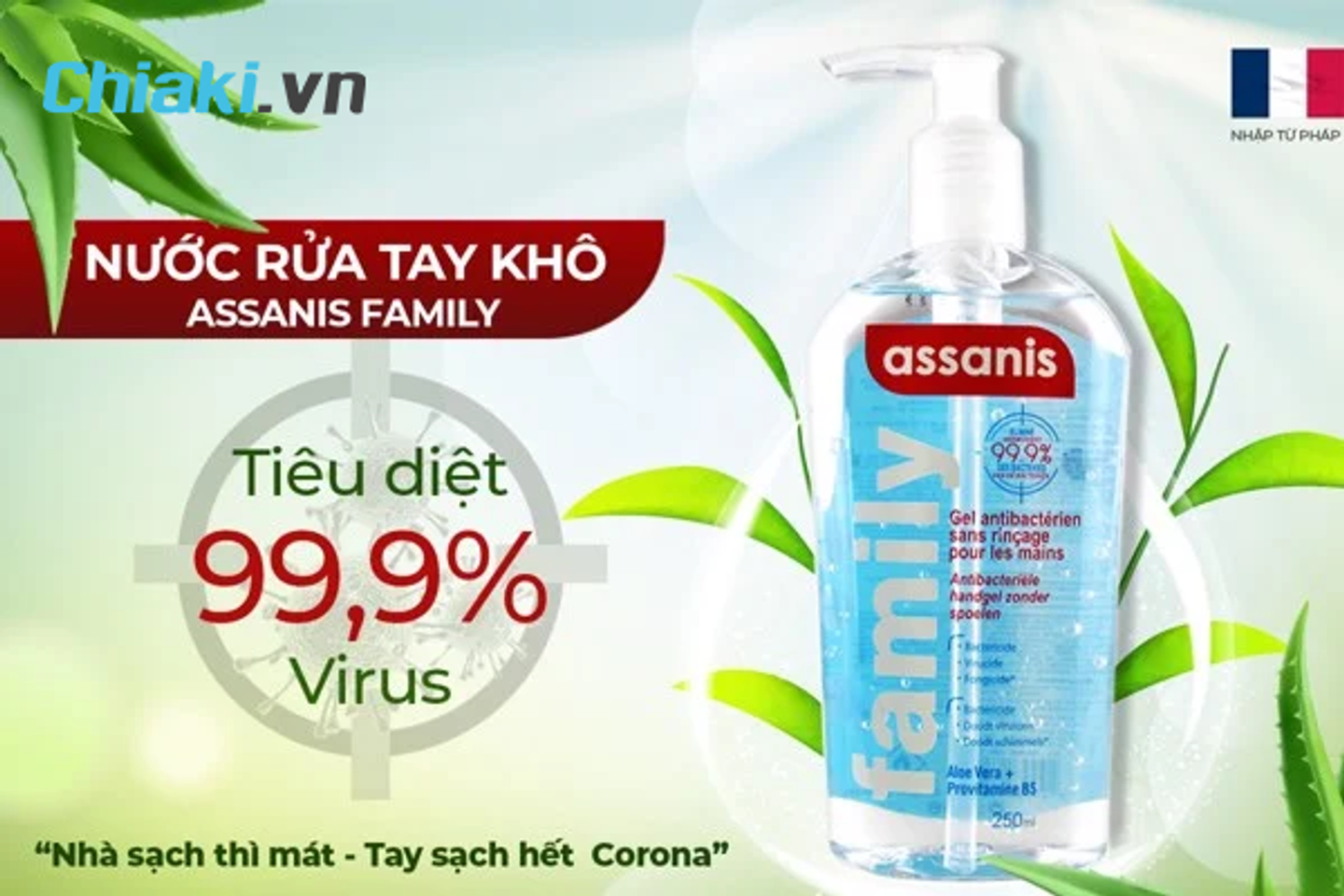 Gel rửa tay kh&ocirc; Assanis Family