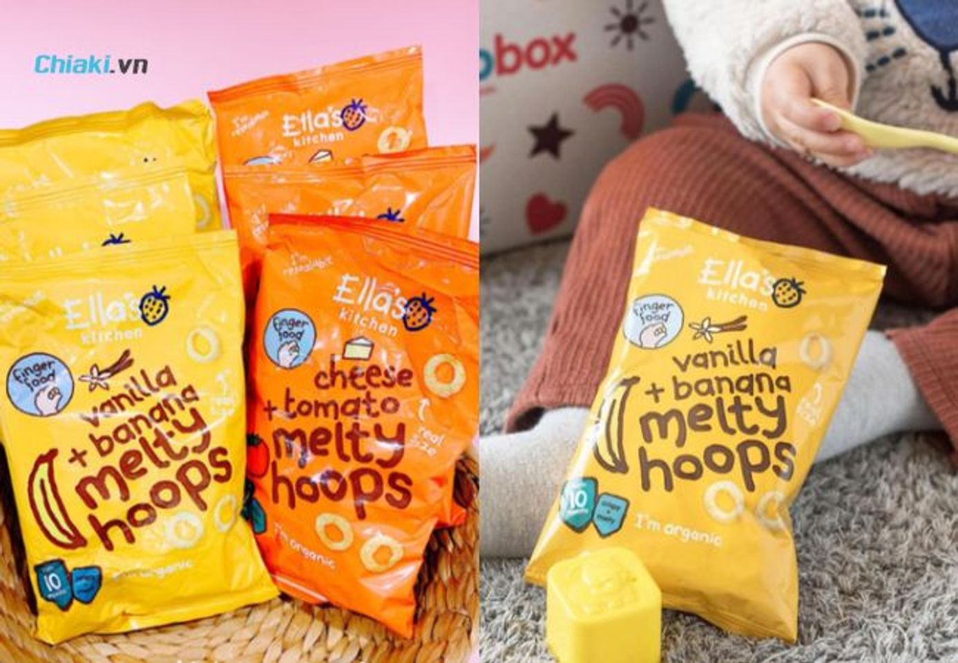 B&aacute;nh ăn dặm cho b&eacute; 10 th&aacute;ng Ella's Kitchen Melty Hoops