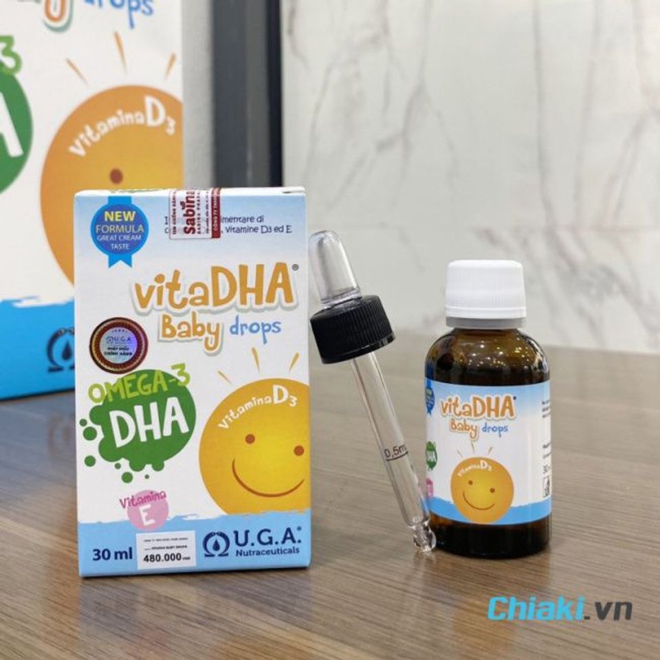 DHA cho trẻ sơ sinh từ 0-6 th&aacute;ng tuổi Baby Drops VitaDHA