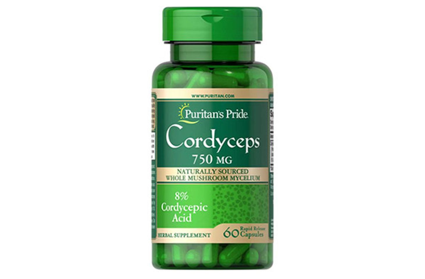 thuốc đ&ocirc;ng tr&ugrave;ng hạ thảo dạng vi&ecirc;n Puritan's Pride Cordyceps Mushroom